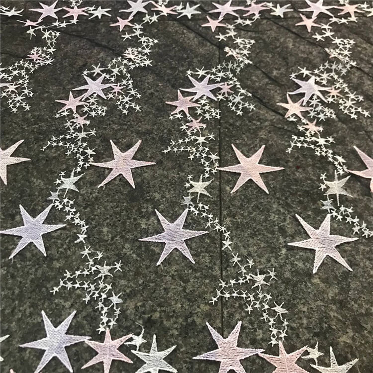 Embroidered Fabric Star Women's Polyester for Women's Wear Wholesale S 4